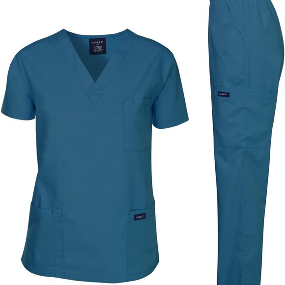 Men’s Caribbean Blue Medical Scrub Set - Picture 2 of 4